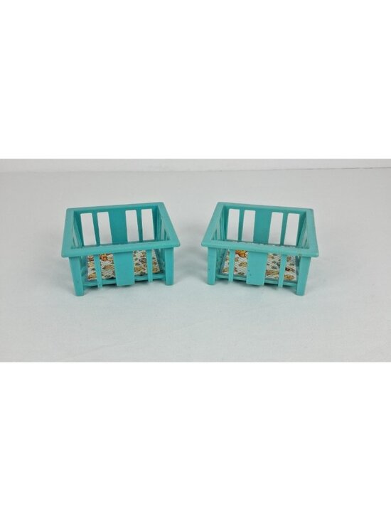 Fisher-Price Other - Pair of 2 Vintage Fisher Price Little People - Blue Cribs 1972